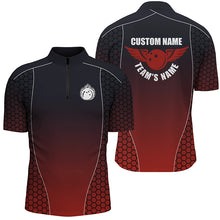 Load image into Gallery viewer, Custom Bowling Shirts With Names For Men, Flaming Bowling Ball Bowling Team Shirts | Red IPHW4240