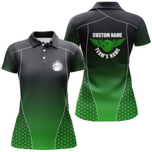 Load image into Gallery viewer, Custom Bowling Shirts With Names For Women, Flaming Bowling Ball Bowling Team Shirts | Green IPHW4241