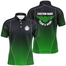 Load image into Gallery viewer, Custom Bowling Shirts With Names For Men, Flaming Bowling Ball Bowling Team Shirts | Green IPHW4241