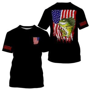 Angry Bass American flag Custom Fishing Shirts, Bass Fishing jerseys Patriotic Fishing gifts IPHW3591