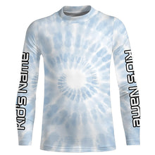 Load image into Gallery viewer, Personalized spiral tie dye Long sleeve performance Fishing Shirts, Fishing gifts for Fishing lovers IPHW3583