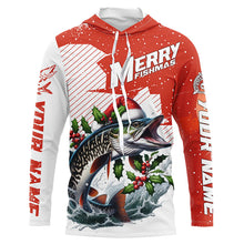 Load image into Gallery viewer, Merry Fishmas Custom Musky Long Sleeve Christmas Fishing Shirts, Personalized Xmas Fishing Gifts IPHW5581