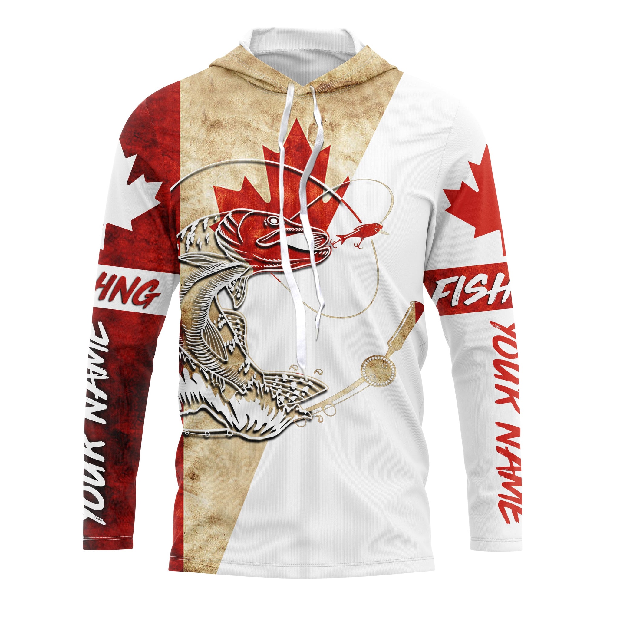 Canada flag Northern Pike Custom long sleeve performance Fishing Shirt –  ChipteeAmz