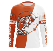 Load image into Gallery viewer, Personalized Bass Long sleeve Fishing Shirts, Bass Fall season Fishing Shirts | orange IPHW3604