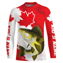 Load image into Gallery viewer, Canada flag Walleye Custom Fishing Shirts, Angry Walleye Fishing jerseys IPHW3477