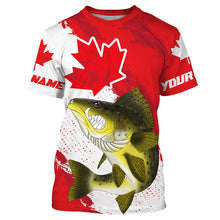 Load image into Gallery viewer, Canada flag Walleye Custom Fishing Shirts, Angry Walleye Fishing jerseys IPHW3477