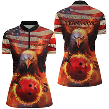 Load image into Gallery viewer, US Flag We The People Custom Eagle Bowling Shirts For Women, Patriotic Bowling Jerseys IPHW5287
