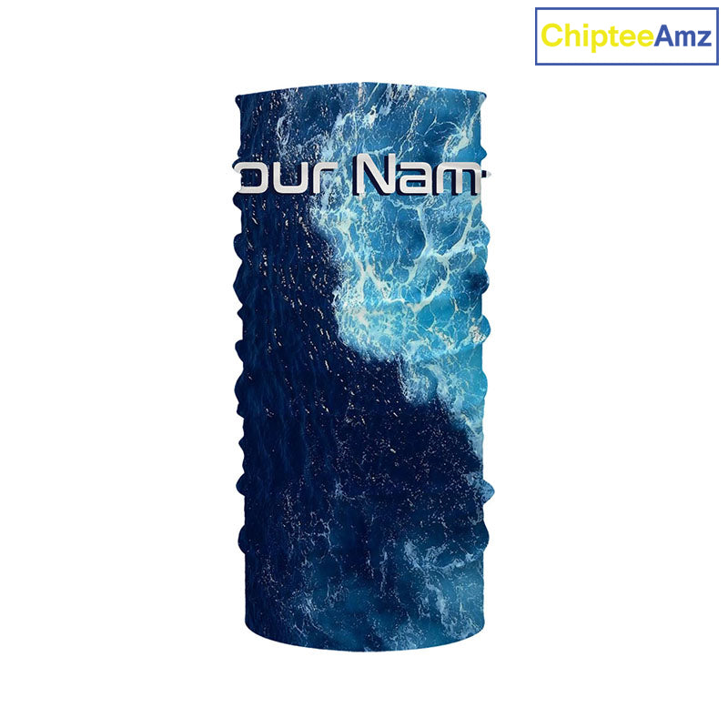 Beautiful Custom Saltwater Long sleeve Fishing Shirts UV Protection, Sea wave camo Fishing Shirts - IPHW1331