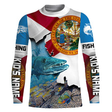 Load image into Gallery viewer, Great Barracuda Fishing 3D Florida Flag Patriot Custom name All over print shirts - personalized fishing gift for men, women and kid - IPH1482