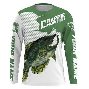 Angry Crappie Custom Long sleeve performance Fishing Shirts, Crappie hunter Fishing jerseys IPHW3328