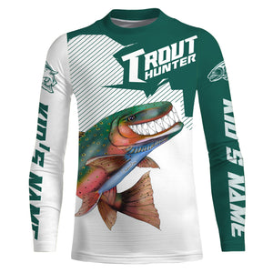 Angry Rainbow Trout Custom Long sleeve performance Fishing Shirts, Trout hunter Fishing jerseys IPHW3329