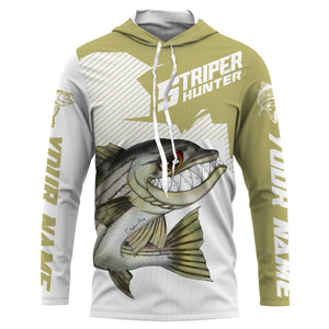 Angry Striped Bass Custom Long sleeve performance Fishing Shirts, Striper hunter Fishing jerseys IPHW3330