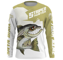 Load image into Gallery viewer, Angry Striped Bass Custom Long sleeve performance Fishing Shirts, Striper hunter Fishing jerseys IPHW3330