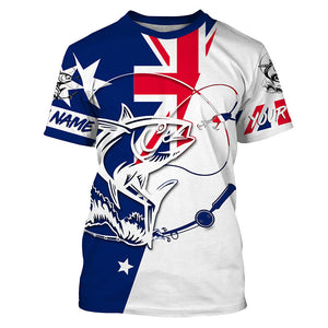 Tuna Fishing Australia flag Custom Long sleeve performance Fishing Shirts, AU Tuna Fishing jerseys IPHW3607