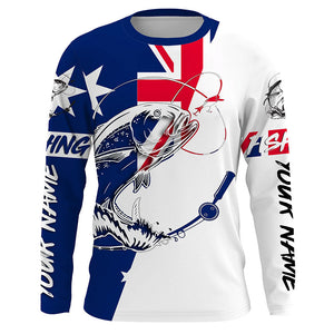 Giant Trevally Australia flag Custom Long sleeve performance Fishing Shirts, AU Tuna Fishing jerseys IPHW3609