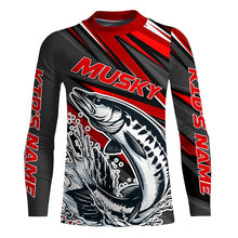 Load image into Gallery viewer, Personalized Musky Fishing Jerseys, Muskie Long Sleeve Tournament Fishing Shirts | Red IPHW5596