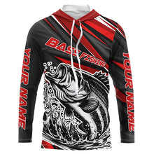 Load image into Gallery viewer, Personalized Bass Fishing Jerseys, Bass Fishing Long Sleeve Tournament Fishing Shirts | Red IPHW5598