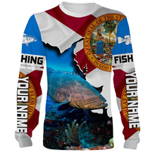 Load image into Gallery viewer, Goliath Grouper Fishing 3D Florida Flag Patriot Custom name All over print shirts - personalized fishing gifts - IPH1540