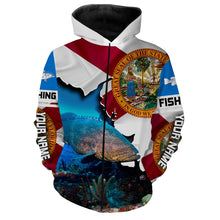 Load image into Gallery viewer, Goliath Grouper Fishing 3D Florida Flag Patriot Custom name All over print shirts - personalized fishing gifts - IPH1540