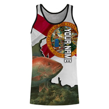 Load image into Gallery viewer, Red Snapper Fishing 3D Florida Flag Patriot Custom name All over print shirts - personalized fishing gifts - IPH1541