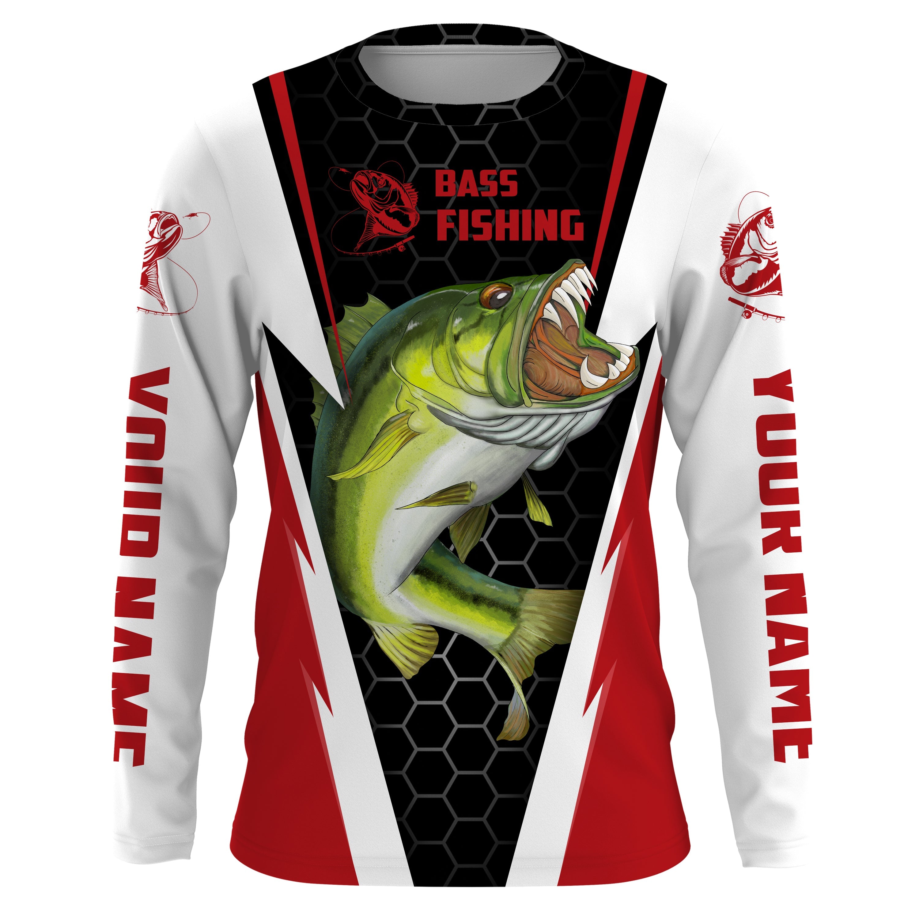 Angry Bass Fishing Jerseys, Custom Bass Fishing Long Sleeve Fishing  Tournament Shirts | Blue IPHW3372