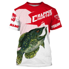 Load image into Gallery viewer, Angry Crappie Custom Long sleeve performance Fishing Shirts, Crappie hunter Fishing jerseys | red IPHW3380