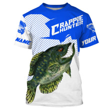 Load image into Gallery viewer, Angry Crappie Custom Long sleeve performance Fishing Shirts, Crappie hunter Fishing jerseys | blue IPHW3382