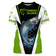 Load image into Gallery viewer, Custom Chinook King Salmon Fishing jerseys, Salmon Long Sleeve tournament Fishing Shirts | green IPHW3393