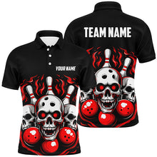 Load image into Gallery viewer, Custom Red Skull Bowling Team Shirts, Flame Bowling Jerseys Bowlers Shirts For Men And Women IPHW5840