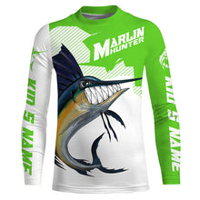 Load image into Gallery viewer, Marlin hunter Fishing jerseys, Custom Angry Marlin Long sleeve performance Fishing Shirts |green IPHW3406