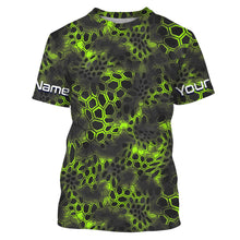 Load image into Gallery viewer, Green camo Custom Long Sleeve performance Fishing Shirts, UV Protection Fishing jerseys - IPHW2210