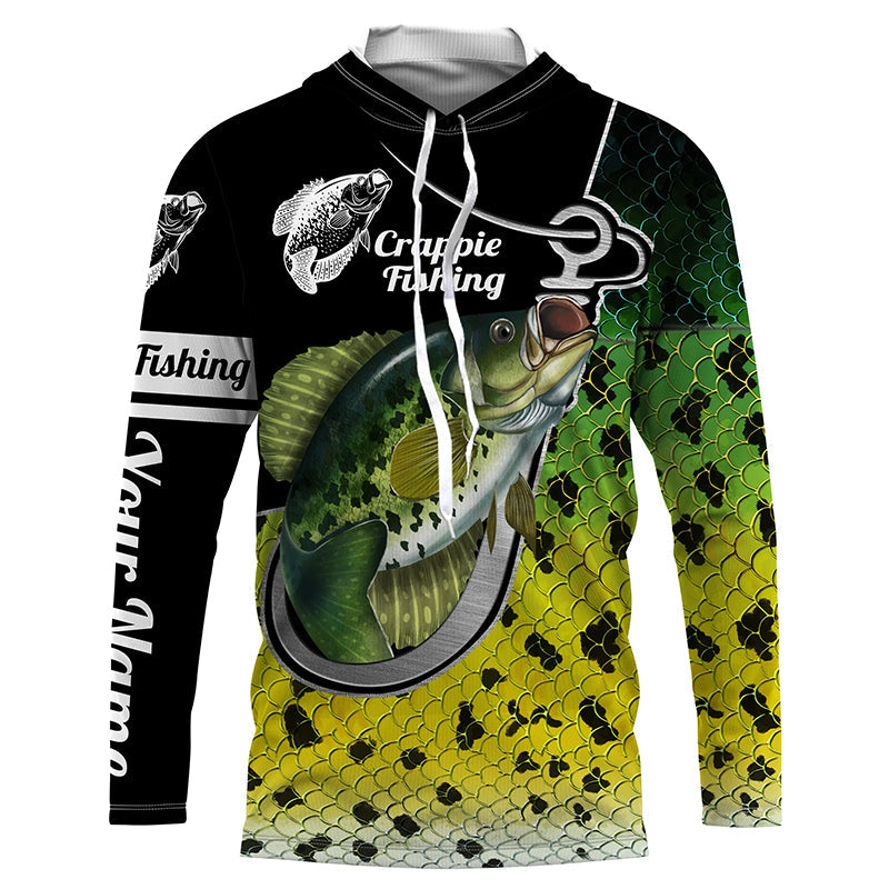 Crappie Scales Fish Hook Custom Long Sleeve Fishing Shirts, Crappie To –  ChipteeAmz