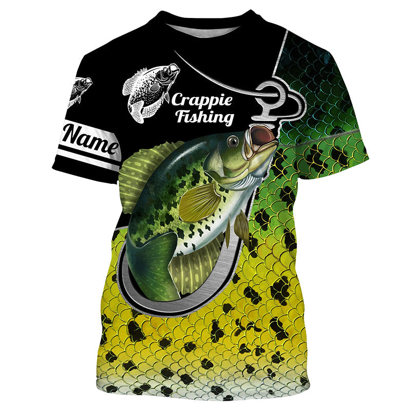Crappie Scales Fish Hook Custom Long Sleeve Fishing Shirts