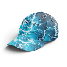 Load image into Gallery viewer, Saltwater Sea wave camo Custom Adjustable Fishing Baseball Trucker Angler hat cap Fishing gifts IPHW3267