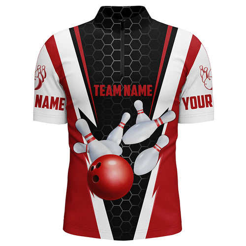 Bowling Shirts For Men Custom Name And Team Name Strike Bowling Ball And Pins, Team Bowling Shirts IPHW4175