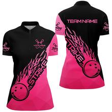 Load image into Gallery viewer, Custom Bowling Shirts For Women, Bowling Team Shirts Bowling Strike | Pink IPHW4475