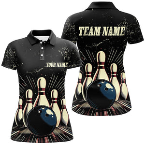 Custom Striking Bowling Women Polo Shirts Vintage Bowling Team Jerseys Retro Bowlers Outfit IPHW5392