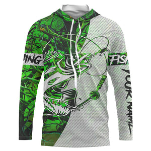 Walleye Fishing Blue Camo Custom Long Sleeve Performance Fishing Shirts, Walleye Tournament Shirt IPH1387