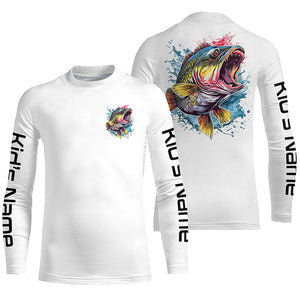 Personalized Bass Tournament Fishing Shirts, Bass Long Sleeve Fishing Jerseys IPHW4771