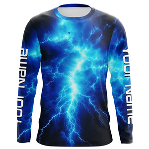 Personalized Uv Protection Long Sleeve Tournament Fishing Shirts, Thunder Fishing Jerseys IPHW4775