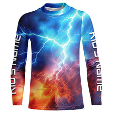 Load image into Gallery viewer, Personalized Uv Protection Long Sleeve Tournament Fishing Shirts, Thunder Fishing Jerseys IPHW4776