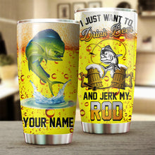 Load image into Gallery viewer, Mahi Mahi n Beer Fishing Tumbler Customize name Stainless Steel Tumbler Cup Personalized Fishing gift for fisherman - IPH1100