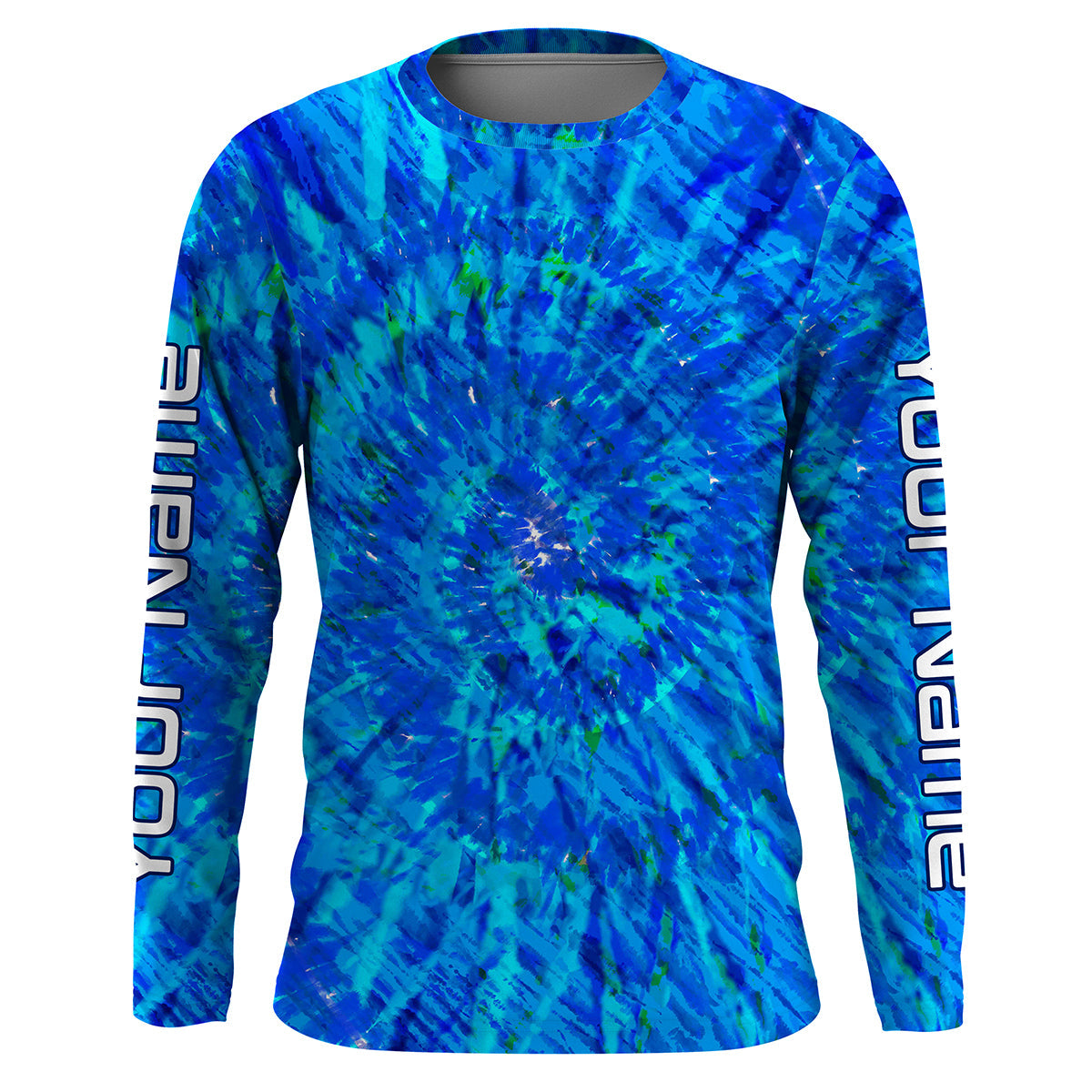 Blue Tie Dye Custom Long Sleeve performance Fishing Shirts, tournament –  ChipteeAmz