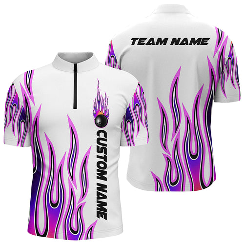 Personalized Flame Bowling Shirts For Men And Women, Bowling Ball Custom Bowling Team Shirt IPHW4501