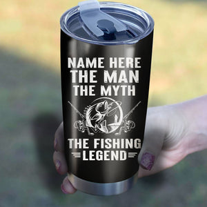 Bass Fishing Tumbler legend Customize name Stainless Steel Tumbler Cup Personalized Fishing Father's day gift for fisherman - IPH1275