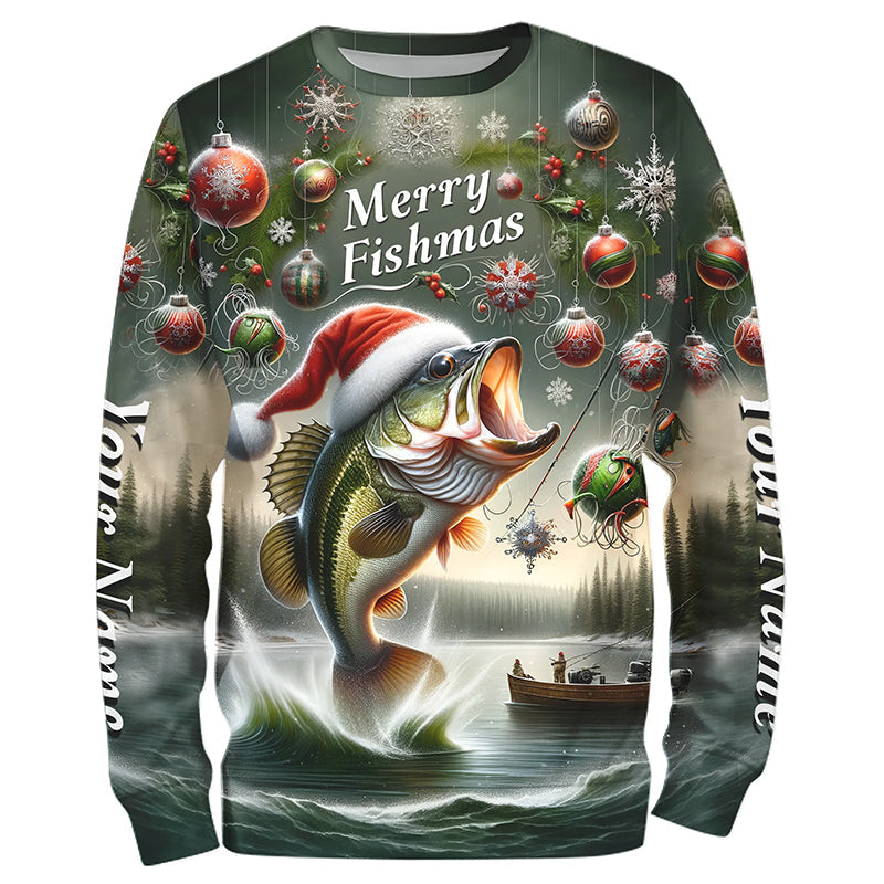 Walleye Fishing Full Printing Christmas Fishing Shirts Customzed Name Xmas Fishing Gifts IPHW5555