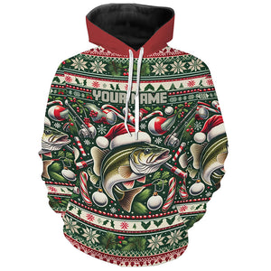 Walleye Fishing Ugly Sweater Pattern Christmas Custom Fishing Shirts Personalized Fishing Gifts IPHW5568
