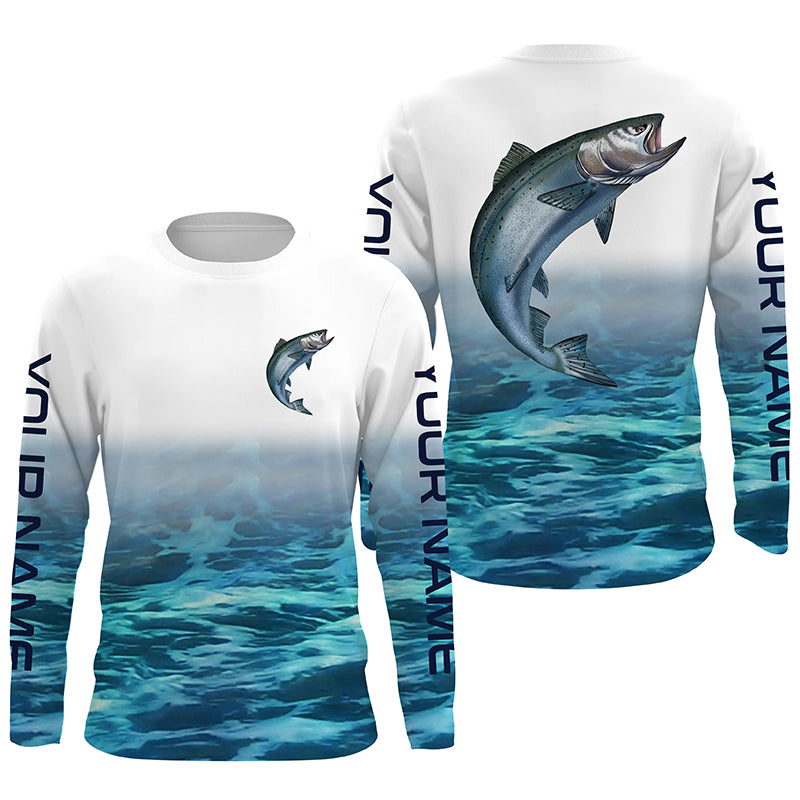 Personalized Chinook King Salmon Long sleeve Fishing Shirts