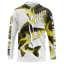 Load image into Gallery viewer, Walleye Hunter Custom Walleye Long Sleeve Fishing Shirts, Personalized Walleye Fishing Jerseys IPHW4253