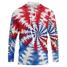 Load image into Gallery viewer, Custom Tie Dye American Flag Fishing Shirts, USA Patriotic Fishing Gifts Uv Protection IPHW4626